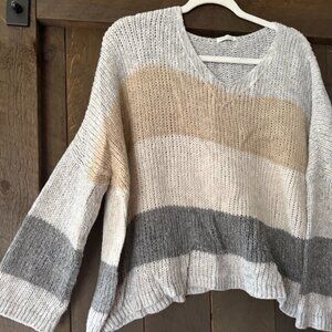 Debbie Katz South Beach V Neck Oversized Sweater